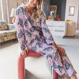 Printfresh Pink and Navy Patterned Pajama Set